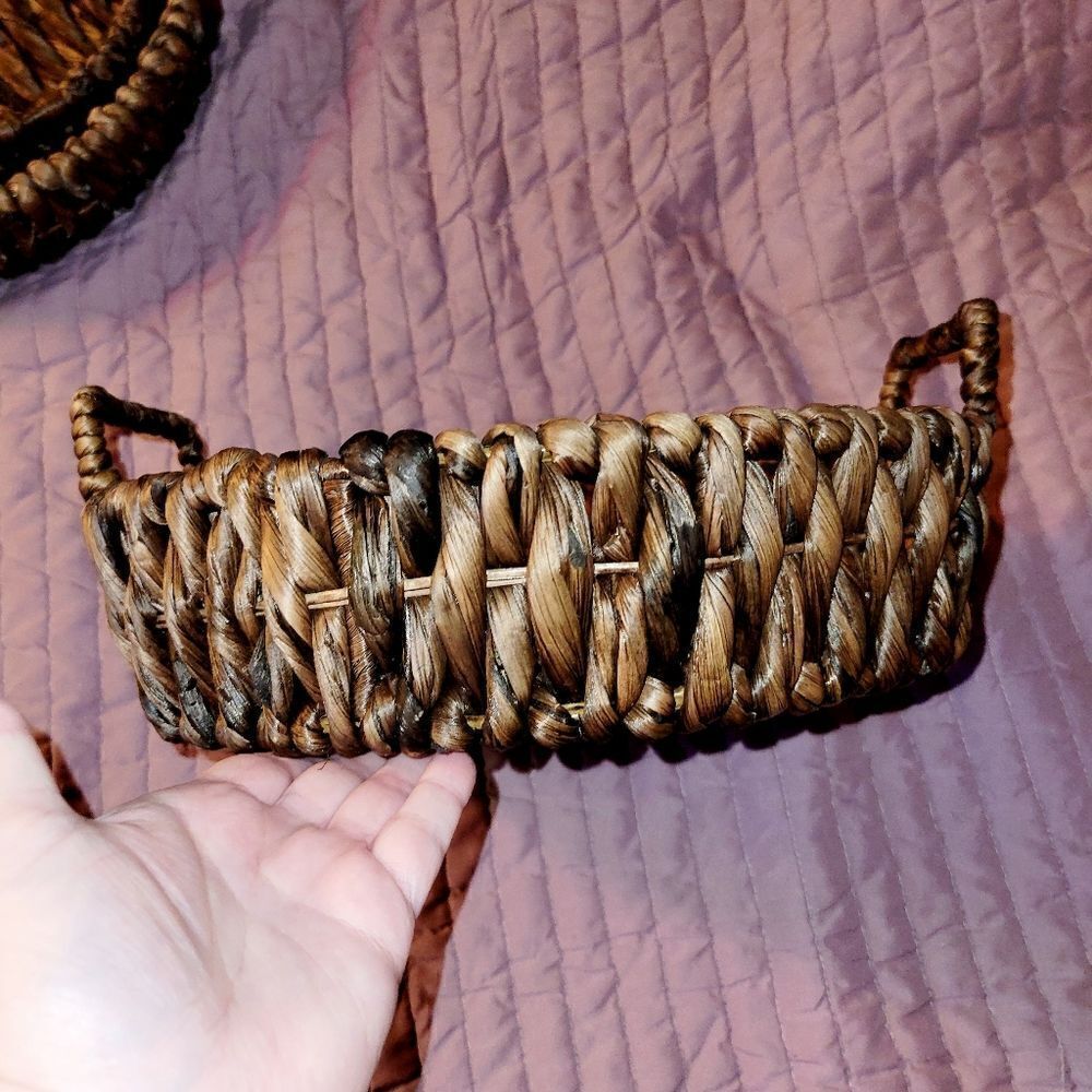 3 Woven stackable baskets. - Picture 3 of 15